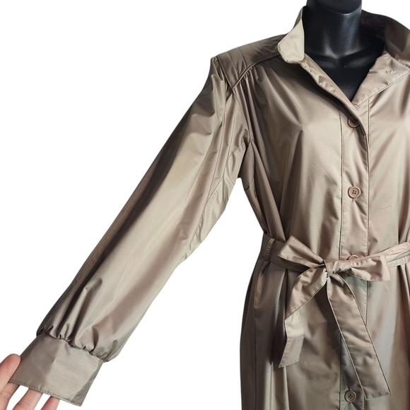 Weather Wise by Betsy B. Women's Size 9/10 Trench Coat Tan/Brown Button Belt - Picture 7 of 11